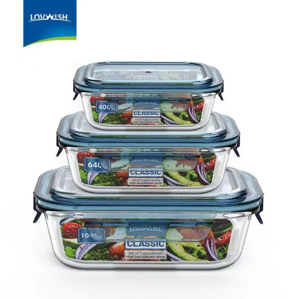 Microwave Borosilicate Container Bowl Storage Pot witJh BPA Free 3 pcs set