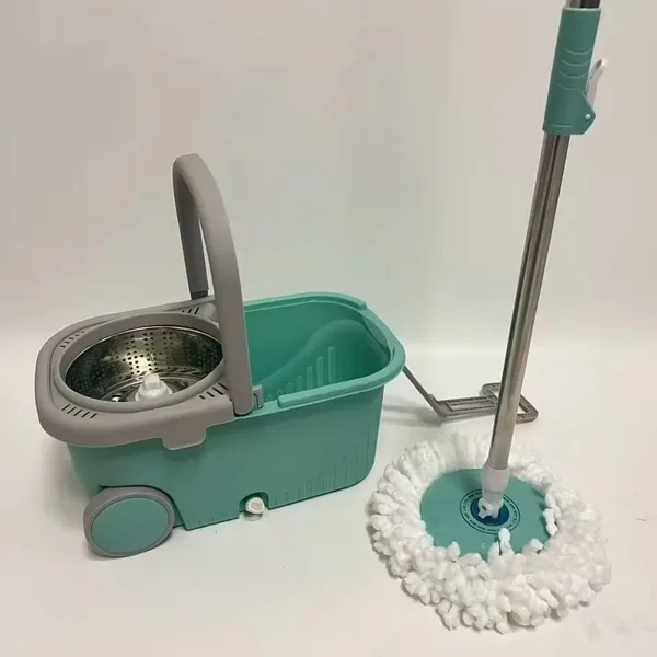 Easy Magic Floor Cleaning 360° Spin Bucket Mop Set With Dual Mop Heads