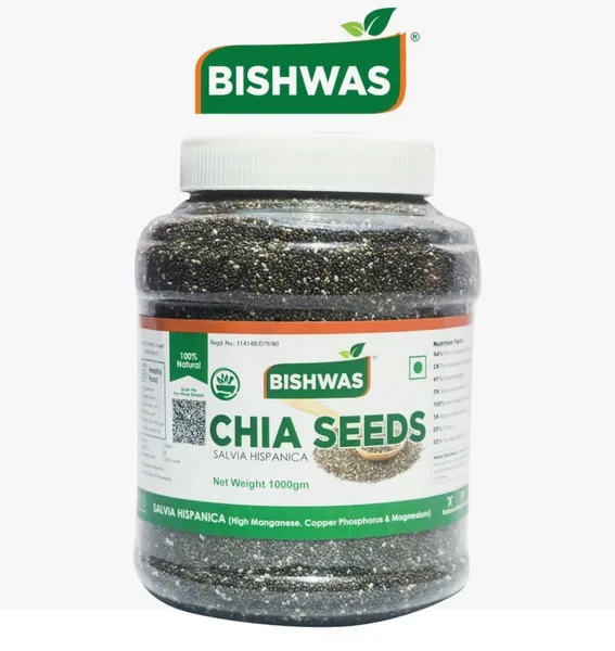 Bishwas Organic Box Chia Seeds 1kg Jar