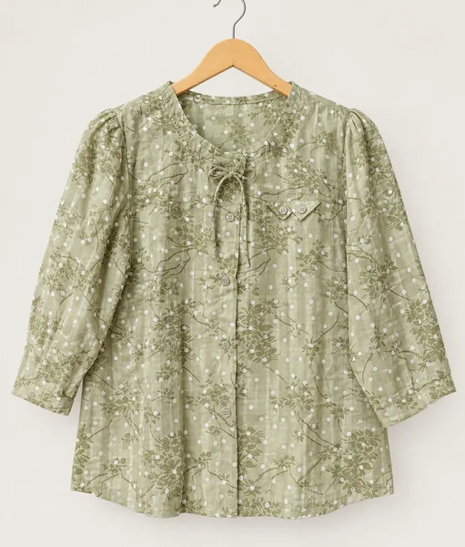 Sage Green Floral Printed Women’s Top