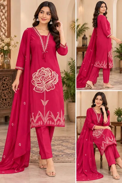 Three-piece women's traditional Indian ethnic suit set